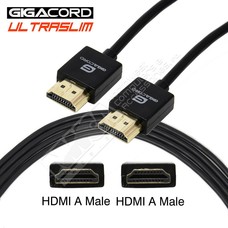 Gigacord Gigacord Ultraslim 36AWG High Speed HDMI 1.4 Cable with Ethernet, Lifetime Warranty, Black (Choose Length)