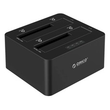 ORICO ORICO Dual Bay SATA to USB3.0 External Hard Drive Docking Station for 2.5 & 3.5 inch HDD, SSD with Duplicator/Clone Function [2 x 6TB support]-Black