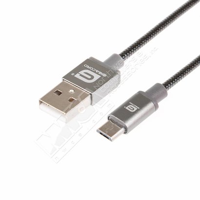 Gigacord 3Ft Gigacord MetalARMOR Samsung USB Micro 5-pin Charge/Sync Cable w/Strain Relief, Metal Braiding, Ultra Slim Aluminum Connectors, Lifetime Warranty (Gunmetal Black)