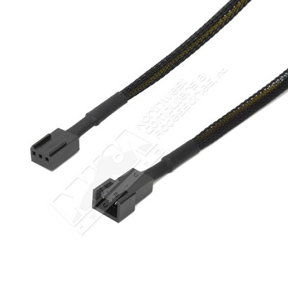 3-pin Fax Extension Cable, Black, Sleeved (12 - 36")