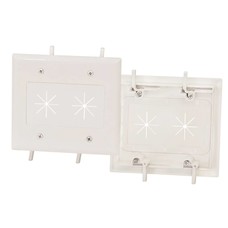 Cable Plate with Flexible Opening 2-Gang White