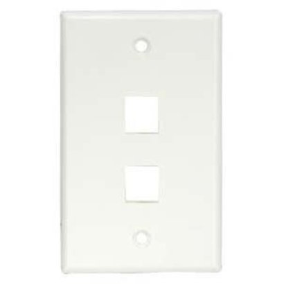 2Port Keystone Wallplate Decora, White