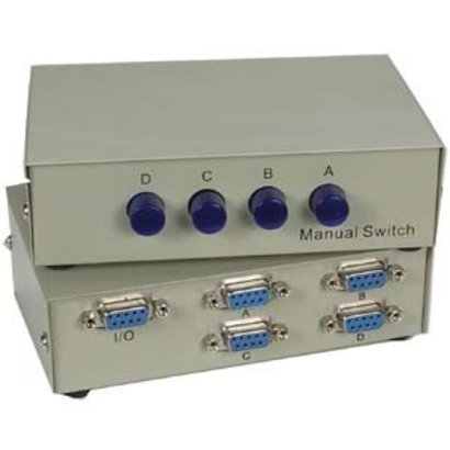 DB9 RS232 Serial 4Way Manual Switch Box