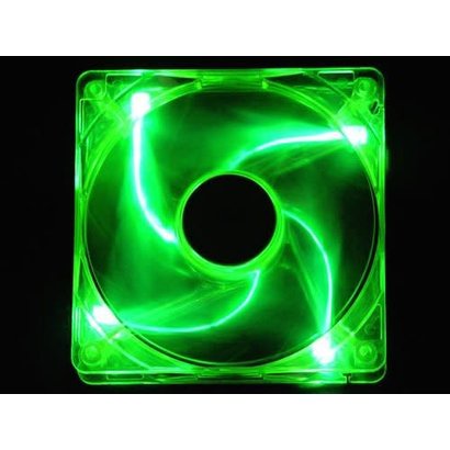 120mm x 25mm UV Green, Quad LED Ball Bearing Fan, Medium Speed, 3pin