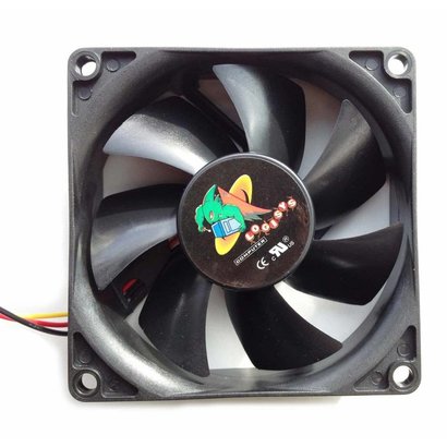 Logisys Replacement Chassis Fan 80mm x 25mm 3-pin/4-pin Ball Bearing DC 12Volt