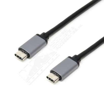 3ft. USB Type C to Type C Cable, Black with Grey Aluminium Connectors 480Mbps Cable