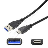 3 Foot USB 3.0 A (M) to USB 3.1 Reversible Type-C (M) Data & Charging Cable (Black)