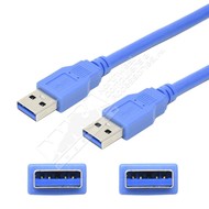 USB 3.0 A Male to A Male Cable, Blue (Choose Length)