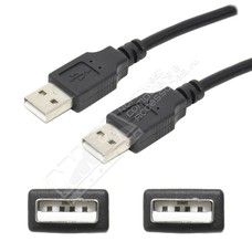 USB 2.0 A Male/A Male Cable, Black (Choose Length)