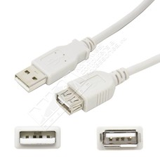 USB 2.0 A Male to A Female Extension Cable, Gray (Choose Length)