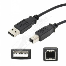 USB 2.0 A Male to B Male Printer Cable, Black (Choose Length)