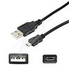 USB 2.0 A Male to Micro B USB-Male 5-pin Cable, Black (Choose Length)