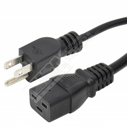 Server Power Cord - NEMA 5-15P to C19 - 15 Amp - Black (Choose Length)