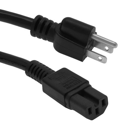 Power Cord 5-15P to C15 Black/ SJT 14/3 (3 - 6ft.)