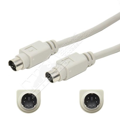 PS2 Keyboard Mouse 6-pin M/M Cable PS/2, Beige (6 - 50ft.)