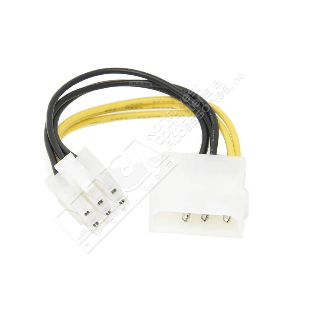 4 4 Pin Molex To 6 Pin Pci Express Pcie Video Card Power Adapter Converter Cable Nwca Inc