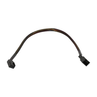 3pin Fan Extension Cable, Black Nylon Sleeved (12" - 18")