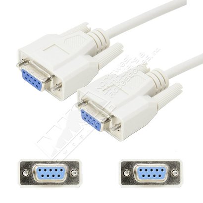 DB9 Female/Female Null Modem Cable, Beige (6 - 25ft.)