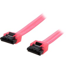 18" SATA Cable w/ Locking Latch, UV Red