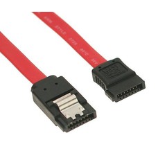 SATA 6Gbs Cable w/Locking Latch, Straight to Straight, Red (Choose Length)