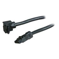 SATA 6 Gbps Round Cable, Straight to 90 degree, Black (Choose Length)