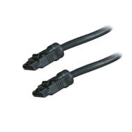 SATA 6 Gbps Round Cable, 180 Straight to 180 Straight, Black (Choose Length)