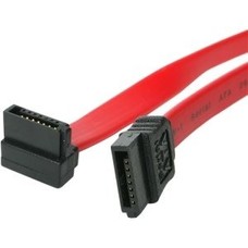 SATA Cable Straight to 90 Degree, Red (Choose Length)