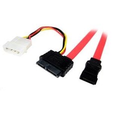 18" SATA Drive Cable to SATA and 4 pin Molex Power