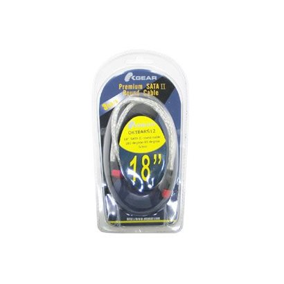 18" Silver Single SATA II Premium Round Cable