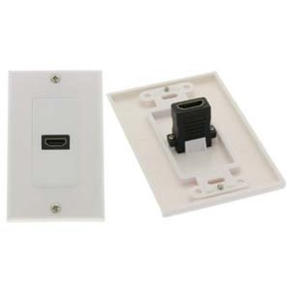 HDMI 1 Port Wall Plate with HDMI Female/Female Port, White