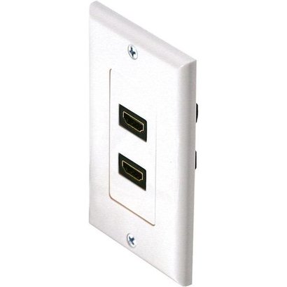 HDMI 2 Port Wall Plate with HDMI Female/Female Port, White