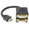 HDMI Male to (2) DVI Female Splitter Y Cable