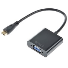 6" Mini HDMI Male to VGA Female Video Converter Adapter with 3.5mm Audio