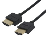 HDMI Male Male Thin Cable High Speed w/Ethernet 36AWG, Black (Choose Length)