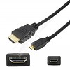 HDMI Male to HDMI Micro(D-Type) Male Cable High Speed with Ethernet, Black (Choose Length)