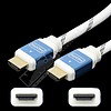 HDMI 2.0 Male Male Cable High Speed Cable with Ethernet 4K 2160p, White Braiding, Aluminum Connectors (Choose Length)