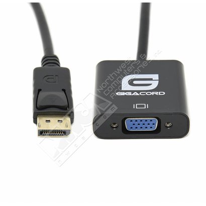 Gigacord Gigacord 8" DisplayPort Male to VGA Female Converter Adapter, Black