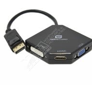 Gigacord Gigacord 3-in-1 DisplayPort Male to DVI VGA HDMI Female Converter Adapter, Black