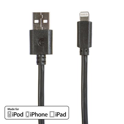 Griffin Griffin 8pin Lightning USB Sync Charge Transfer Cable, Black (Choose Length)