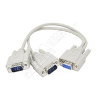 1FT DB9 Y 1-DB9F/2-DB9M Cable