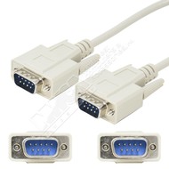 DB9 RS232 Male to Male Serial Cable, Ivory (Choose Length)