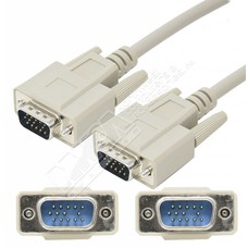 Standard Replacement SVGA VGA Video Monitor LCD 15-pin D-Sub Male Male Cable, Beige (Choose Length)