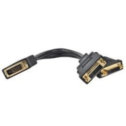 1ft. DVI Male (2) DVI Female Splitter Cable Adapter, Black