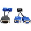 DVI to Dual VGA SVGA Splitter Cable Adapter Nvidia #CB00308S1-VGA. For Video Card, LFH 59-pin Male / 2 x HDDB15 VGA Female 8" inch