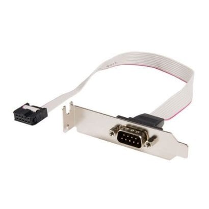 DB9 Serial port on Bracket, Wired straight 2x5pin, 12" Cable