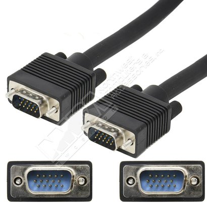 Triple Shielded VGA Male Male Monitor Cable, Black (Choose Length)