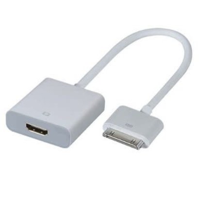 8" iPad/iPhone4/4s 30pin to HDMI Female adapter, White