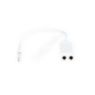 Gigacord 1 Male to 2 Female 3.5mm Audio 4-pole Headphone Earphone Mic Splitter, White