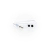 Gigacord 1 Male to 2 Female 3.5mm Audio 4-pole Headphone Earphone Mic Splitter, White