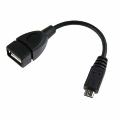 6 inch Samsung Micro USB Male to USB A Female OTG Adapter (6") fro Smart Phones Tablets (Black)